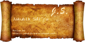 Jakubik Sára névjegykártya