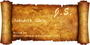 Jakubik Sára névjegykártya